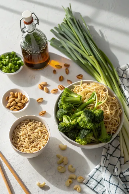 Ingredients for Broccoli Ramen Noodle Salad
