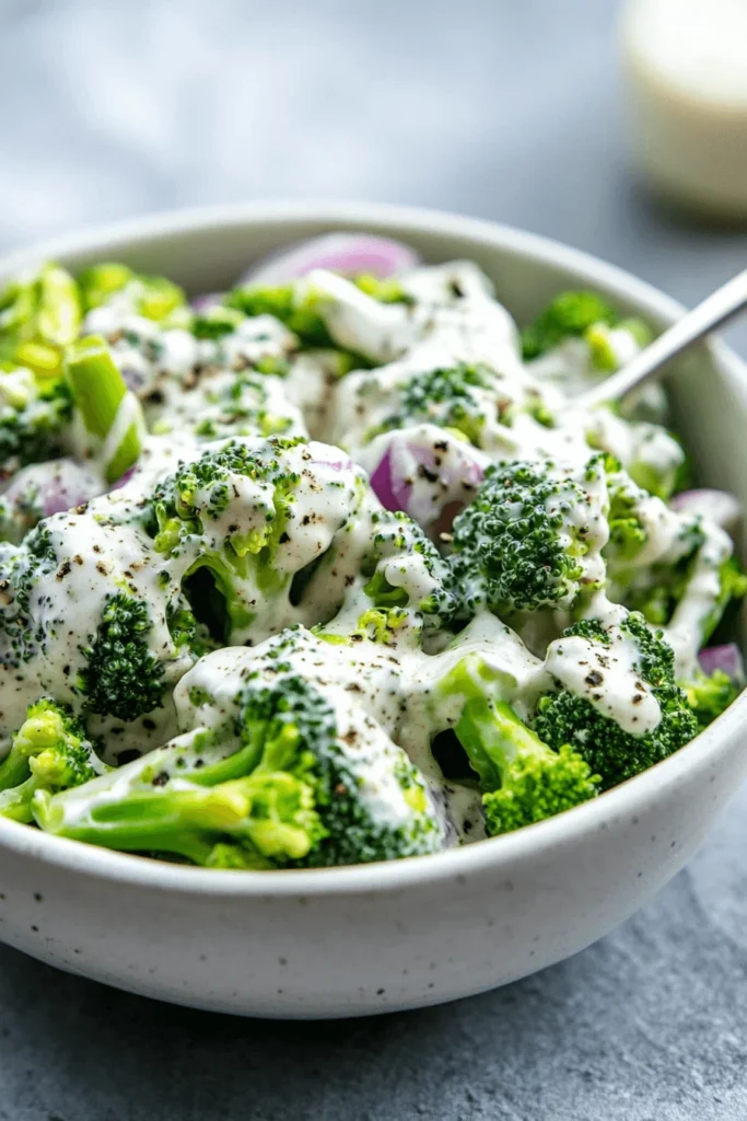 Whisked dressing for broccoli crunch salad